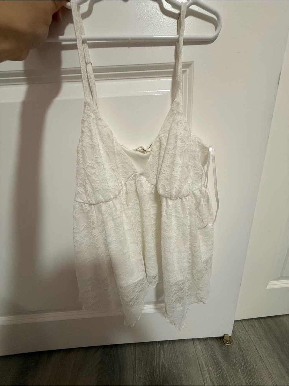 White Lace Spaghetti Strap Camisole Top